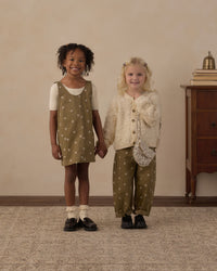 Embroidered Daisies Barrel Pant