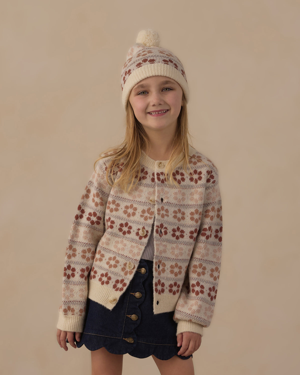 Fair Isle Beanie Flower
