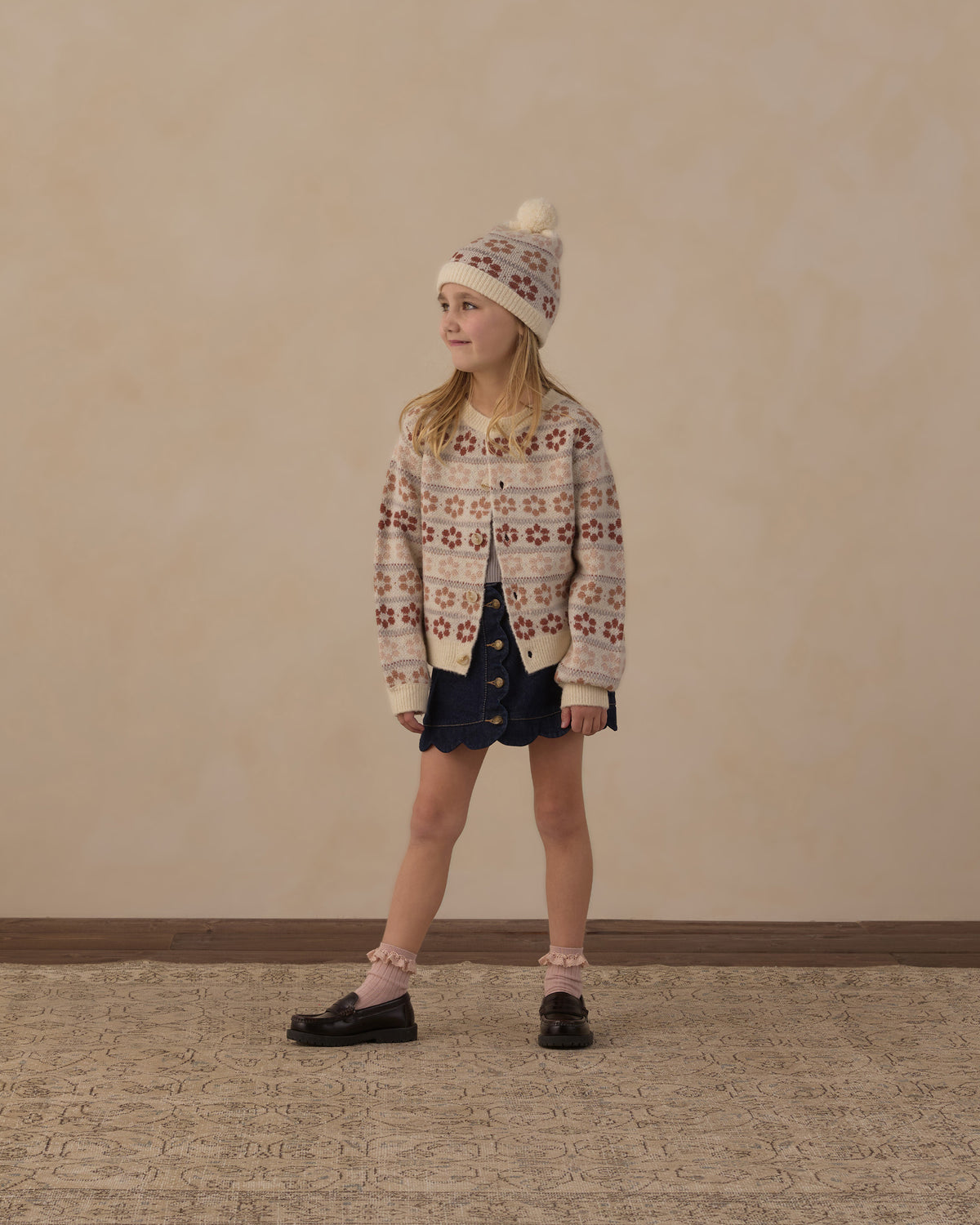 Fair Isle Beanie Flower