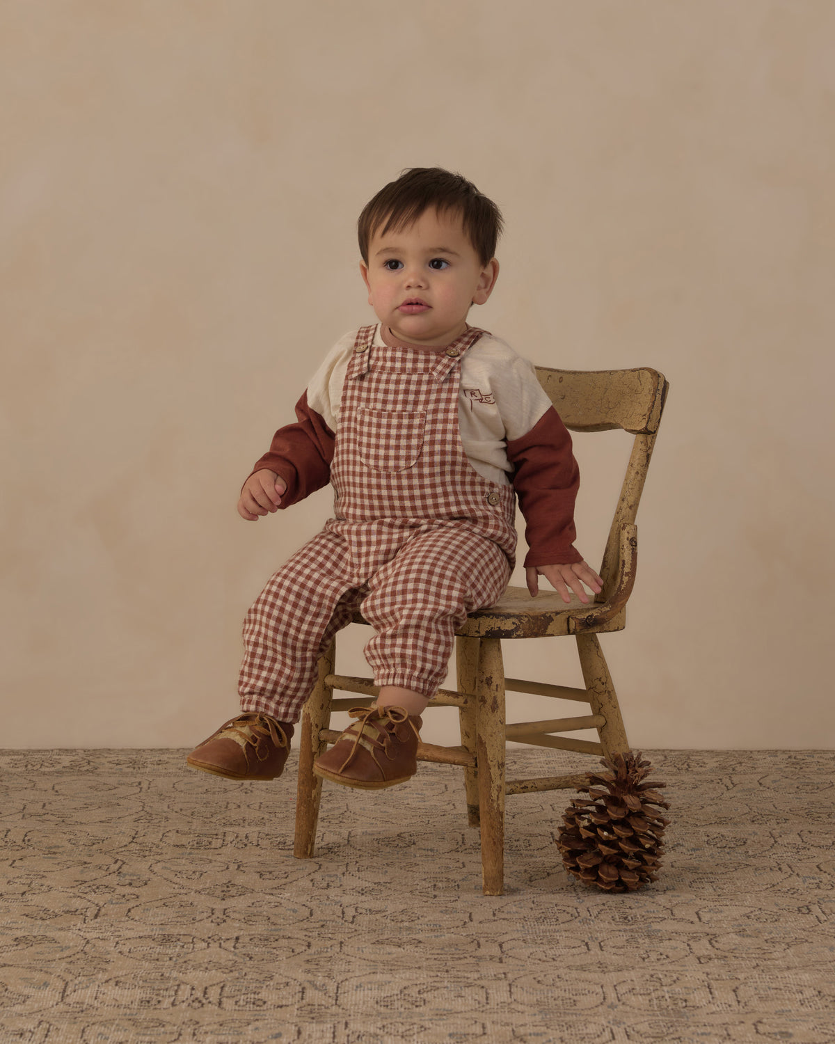 Brick Check Baby Overalls