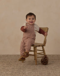 Brick Check Baby Overalls