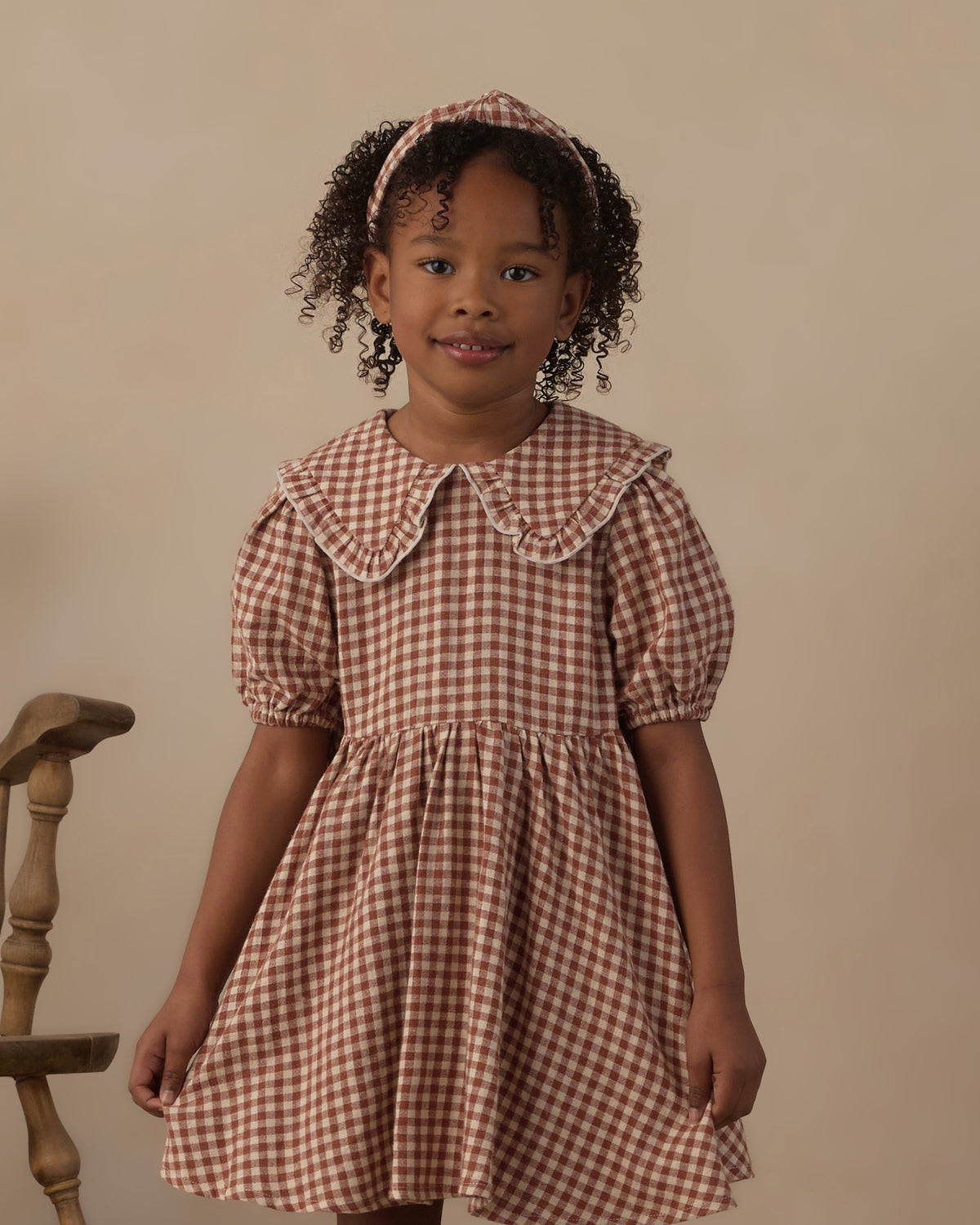 Brick Check Camille Dress