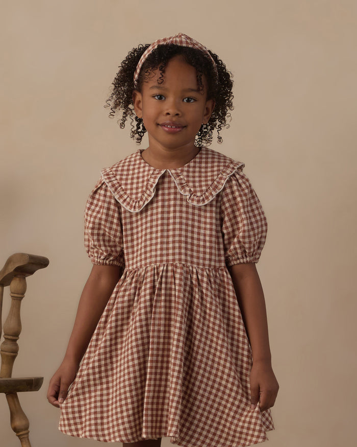 Brick Check Camille Dress