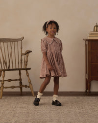 Brick Check Camille Dress
