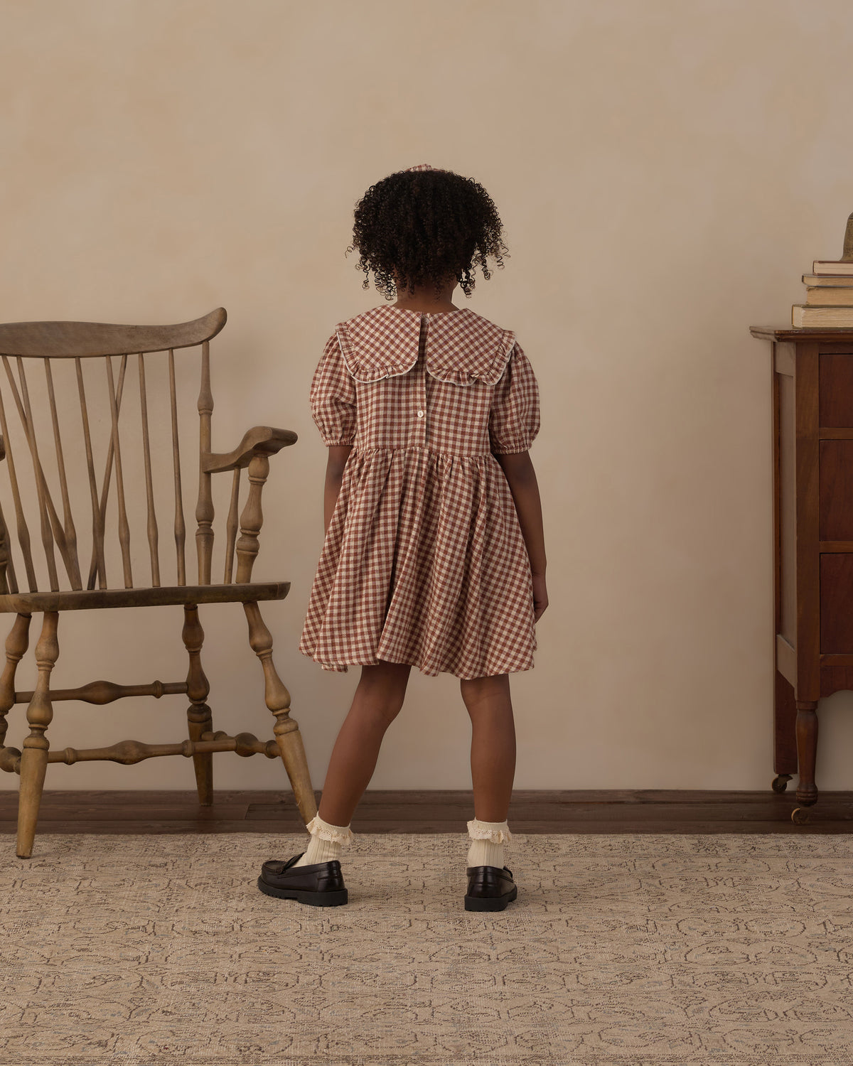 Brick Check Camille Dress