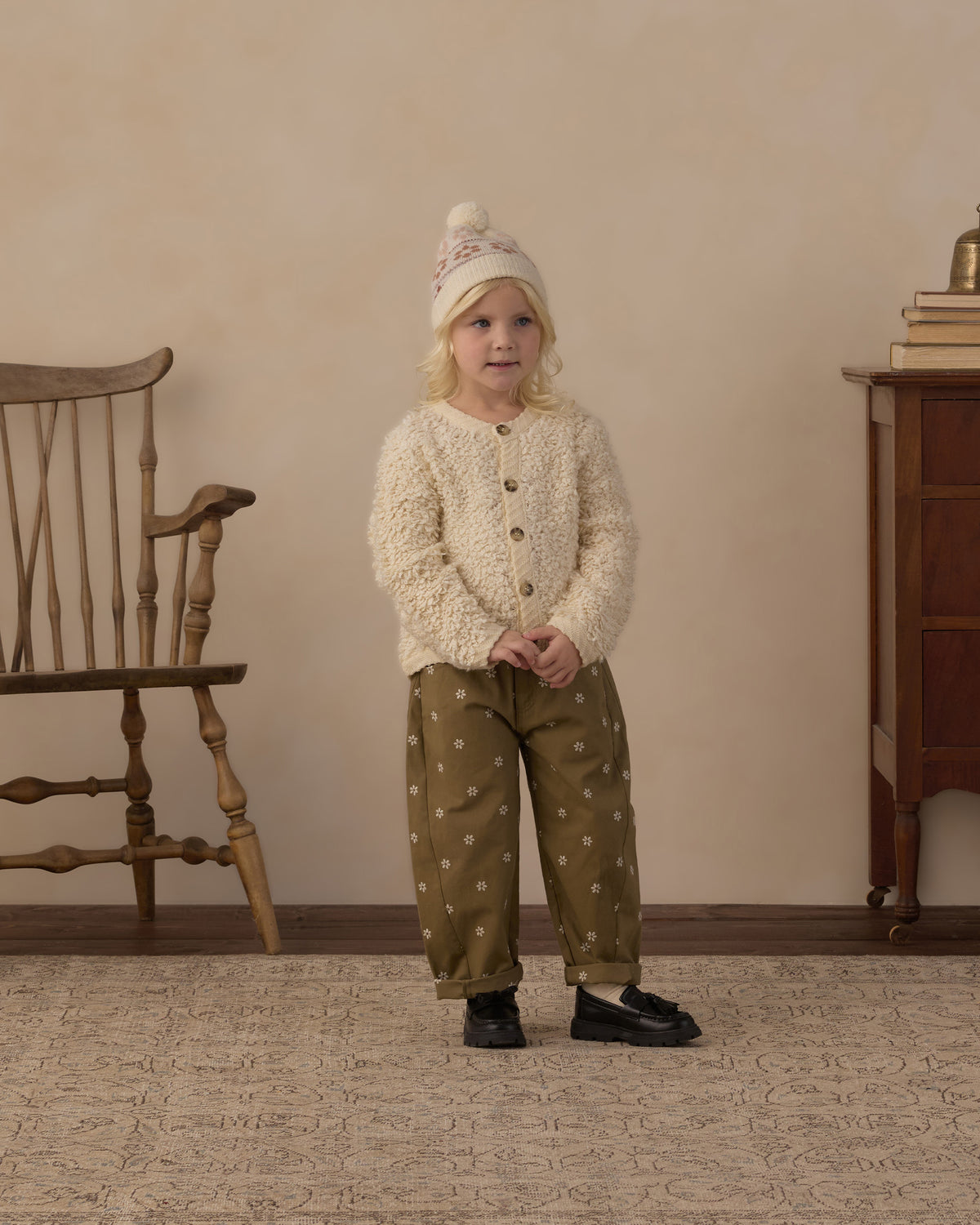 Embroidered Daisies Barrel Pant