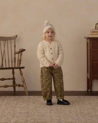 Embroidered Daisies Barrel Pant