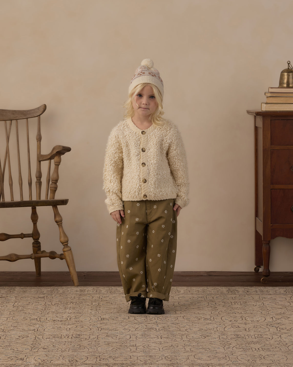 Embroidered Daisies Barrel Pant