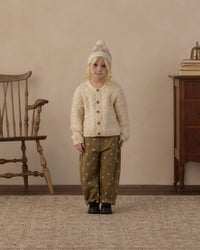 Embroidered Daisies Barrel Pant