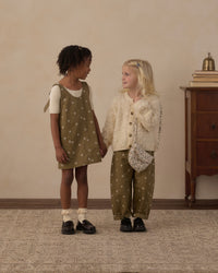 Embroidered Daisies Barrel Pant