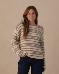 Women's Dusty Blue Stripe Jacques Sweater