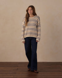 Women's Dusty Blue Stripe Jacques Sweater