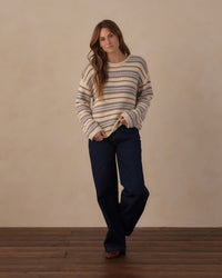 Women's Dusty Blue Stripe Jacques Sweater