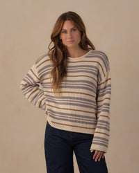 Women's Dusty Blue Stripe Jacques Sweater