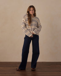Women's Dusty Blue Stripe Jacques Sweater