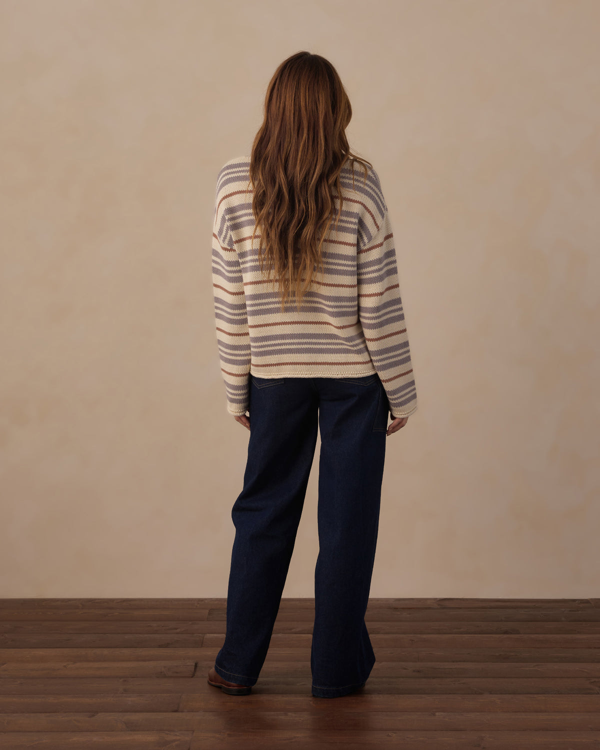Women's Dusty Blue Stripe Jacques Sweater