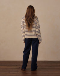 Women's Dusty Blue Stripe Jacques Sweater