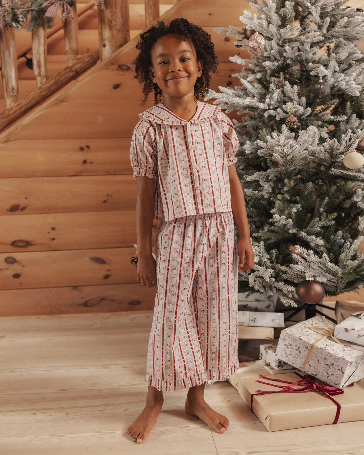 Candy Cane Ruffle Pajamas