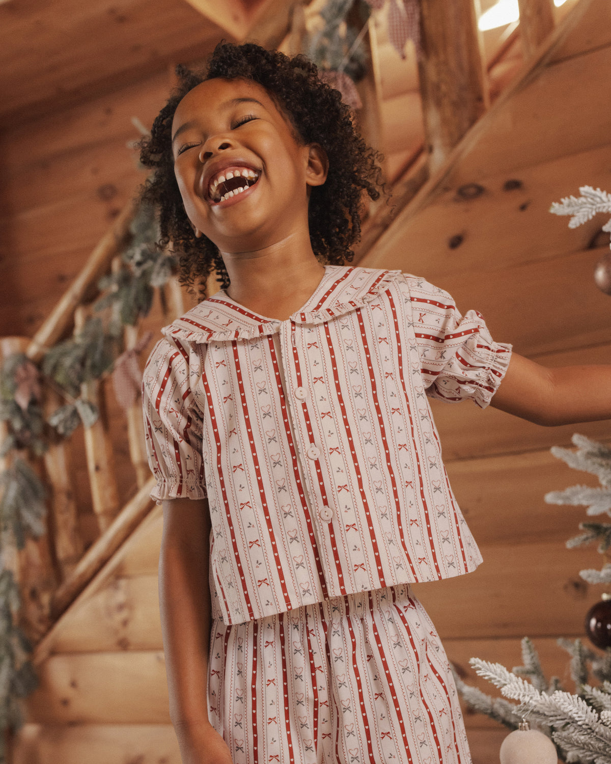 Candy Cane Ruffle Pajamas