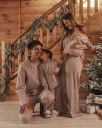 Holiday Gingham Baby Pajama Romper