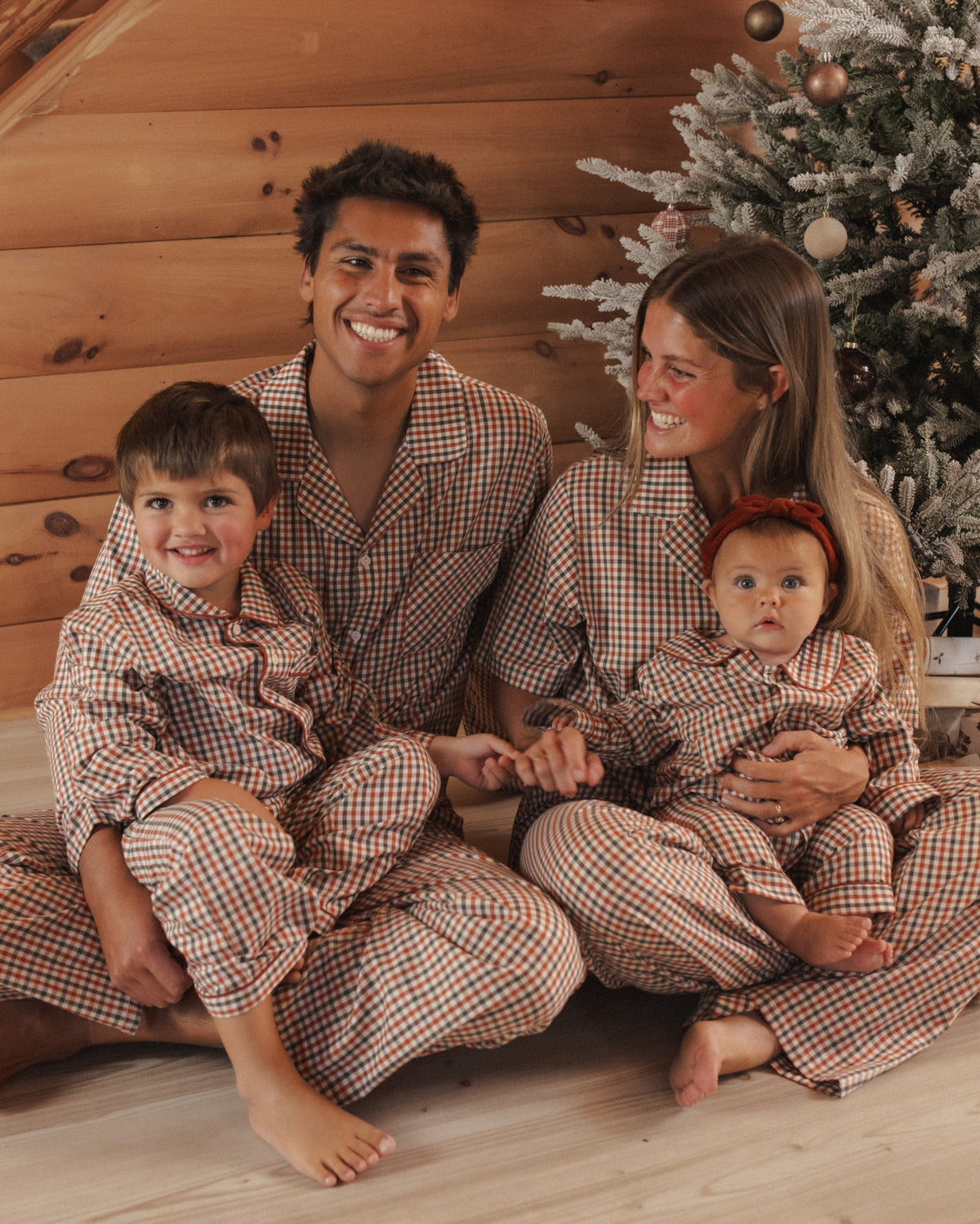 Holiday Gingham Baby Pajama Romper