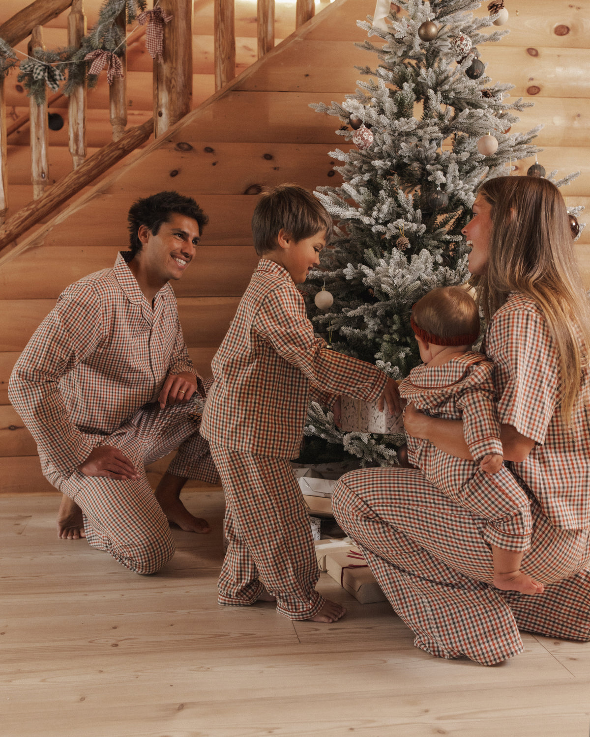 Holiday Gingham Baby Pajama Romper