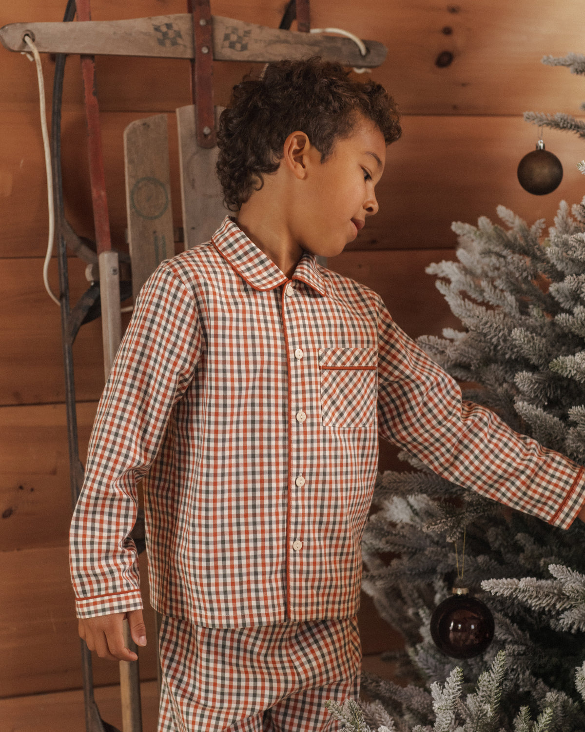 Holiday Gingham Long Sleeve Pajamas