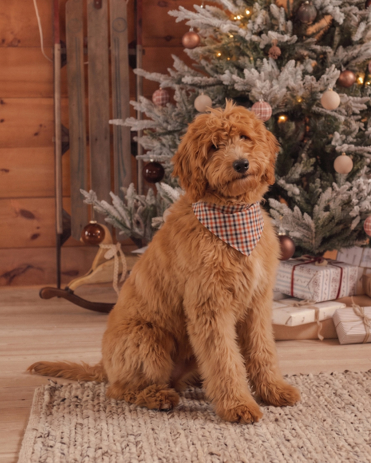 Holiday Gingham Dog Bandana