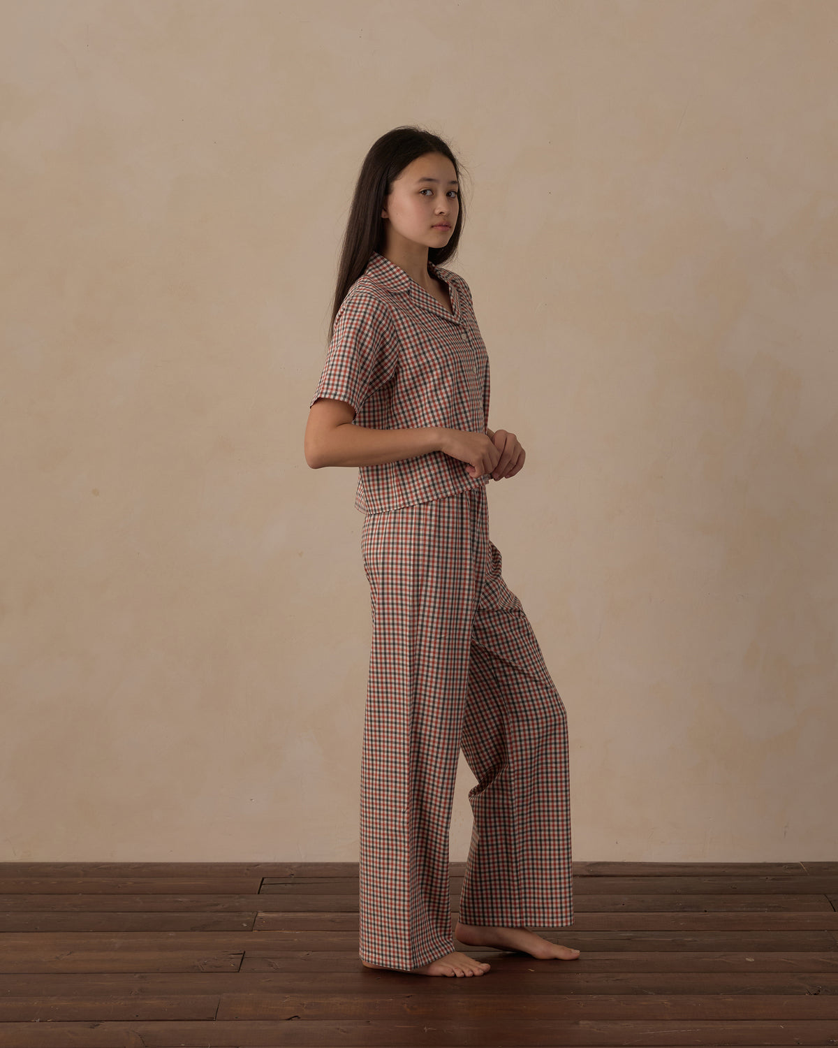Holiday Gingham Tween Woven Pajama Set