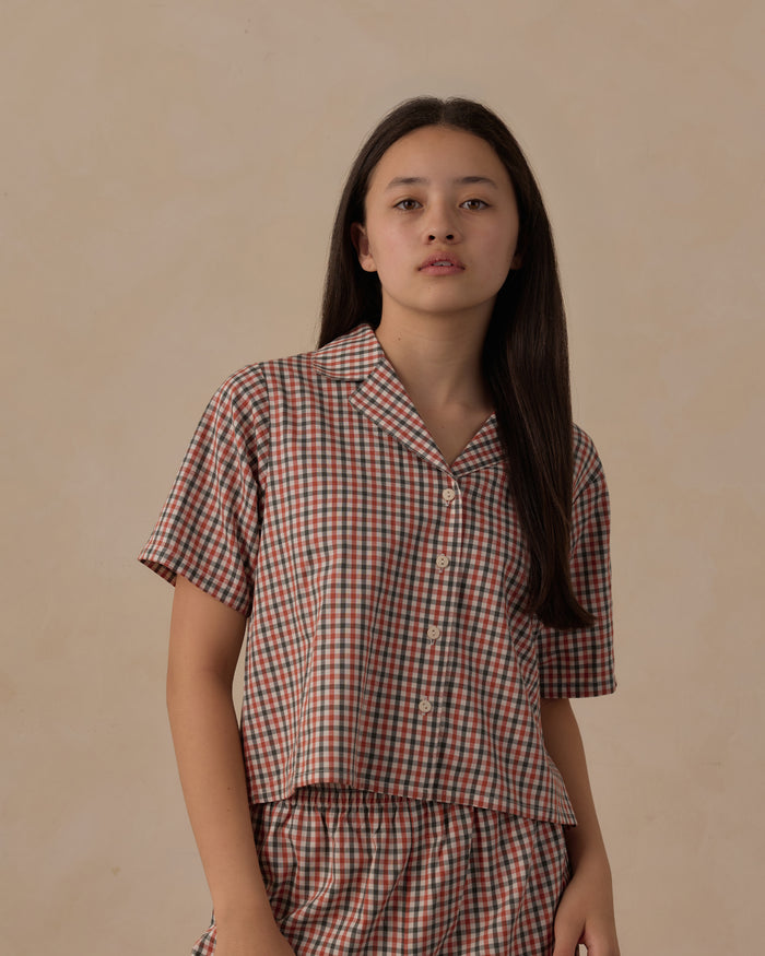 Holiday Gingham Tween Woven Pajama Set