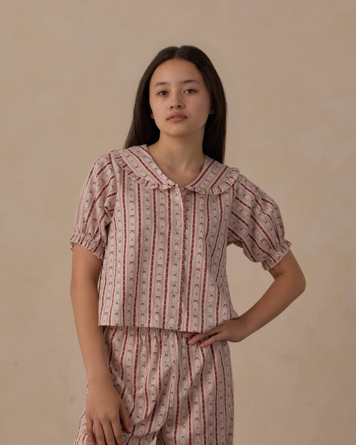 Candy Cane Tween Ruffle Pajamas