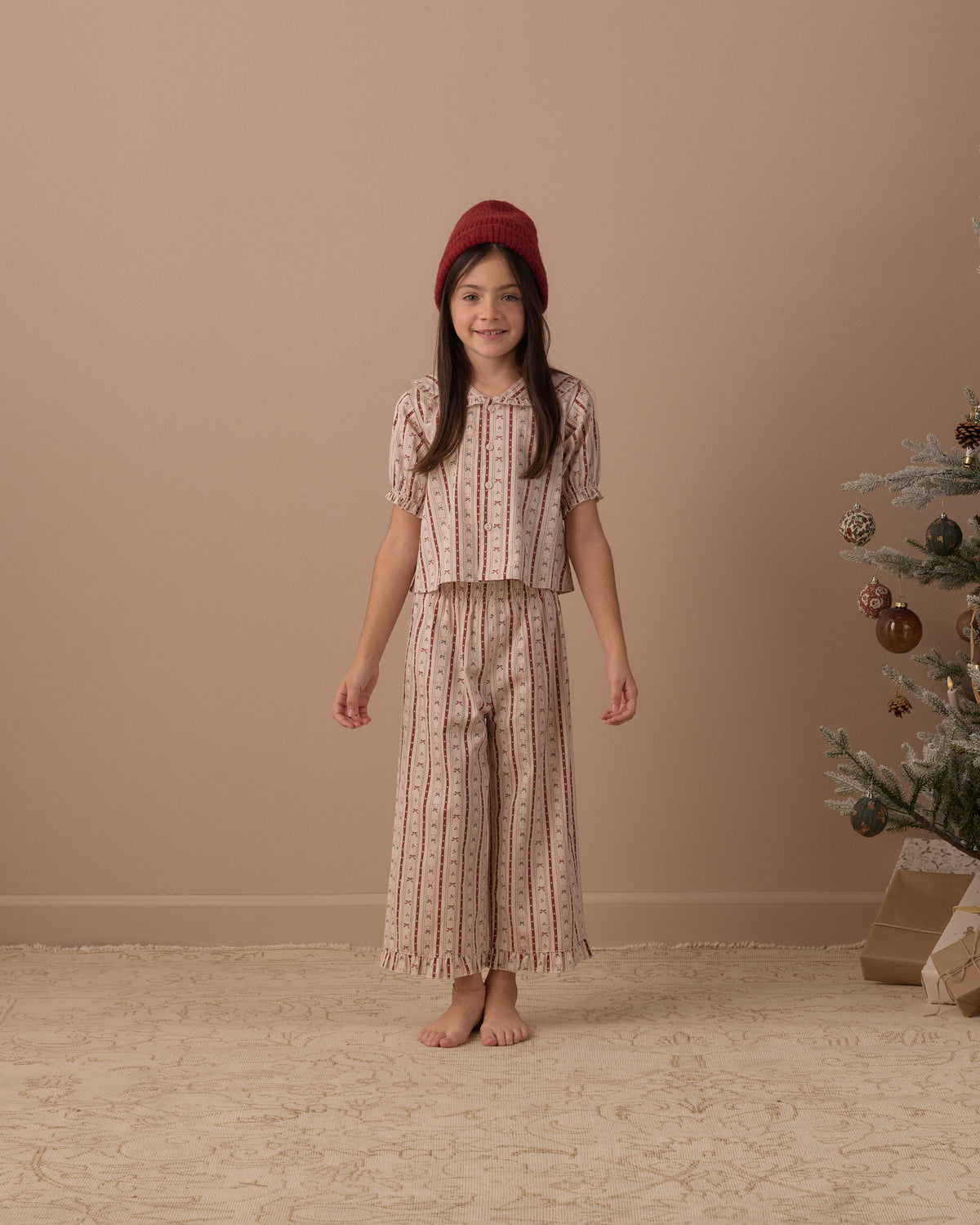 Candy Cane Ruffle Pajamas