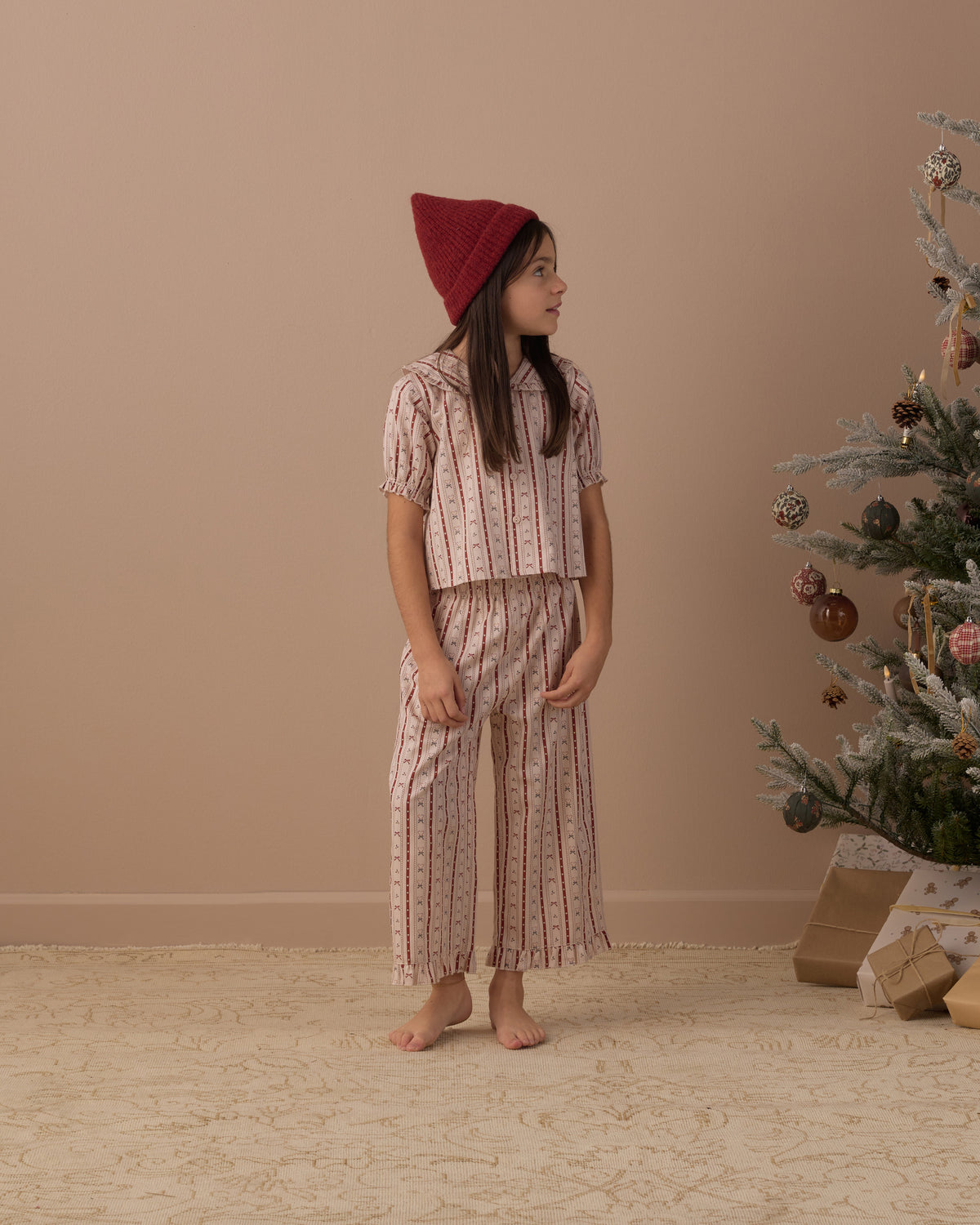 Candy Cane Ruffle Pajamas