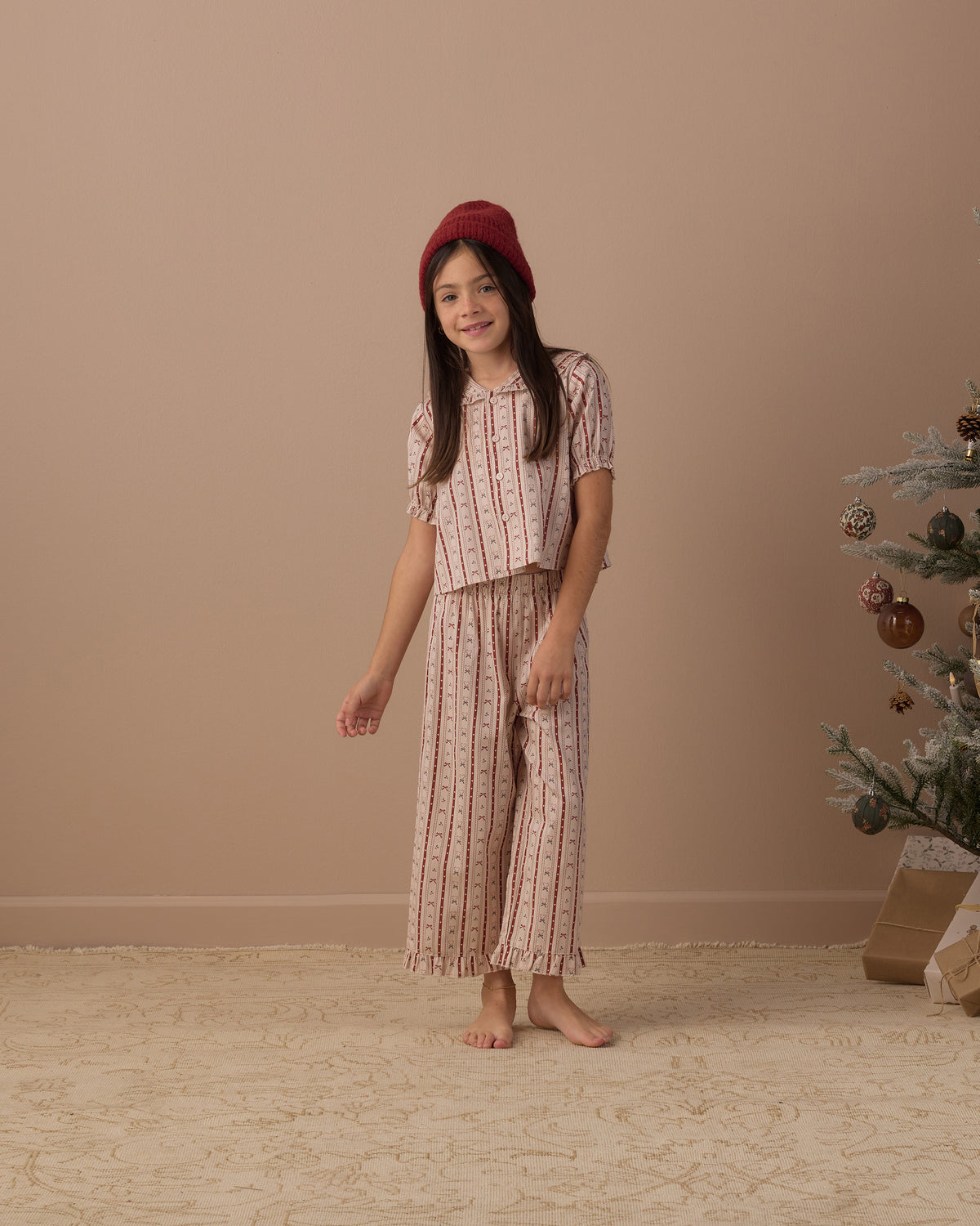 Candy Cane Ruffle Pajamas