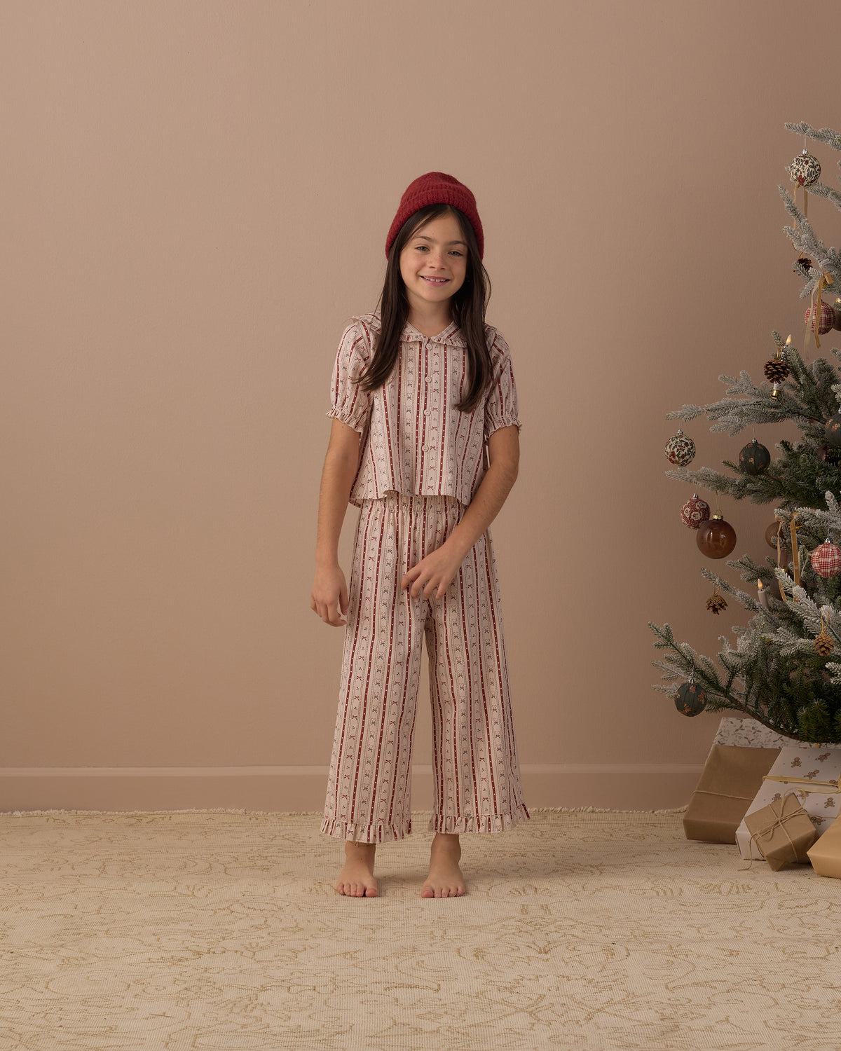 Candy Cane Ruffle Pajamas