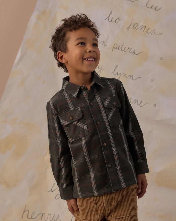 Holiday Plaid Pocketed Flannel Shirt