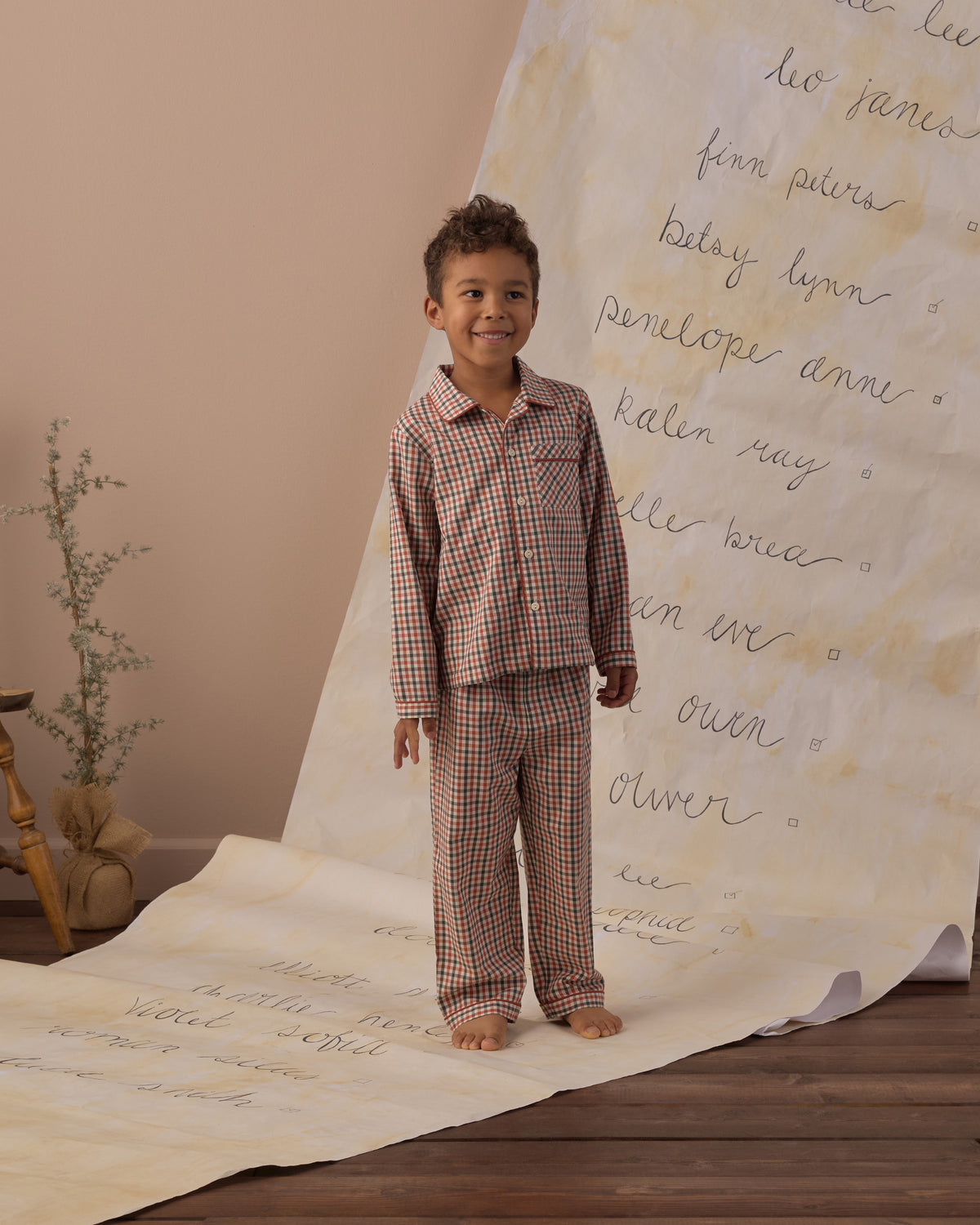 Holiday Gingham Long Sleeve Pajamas