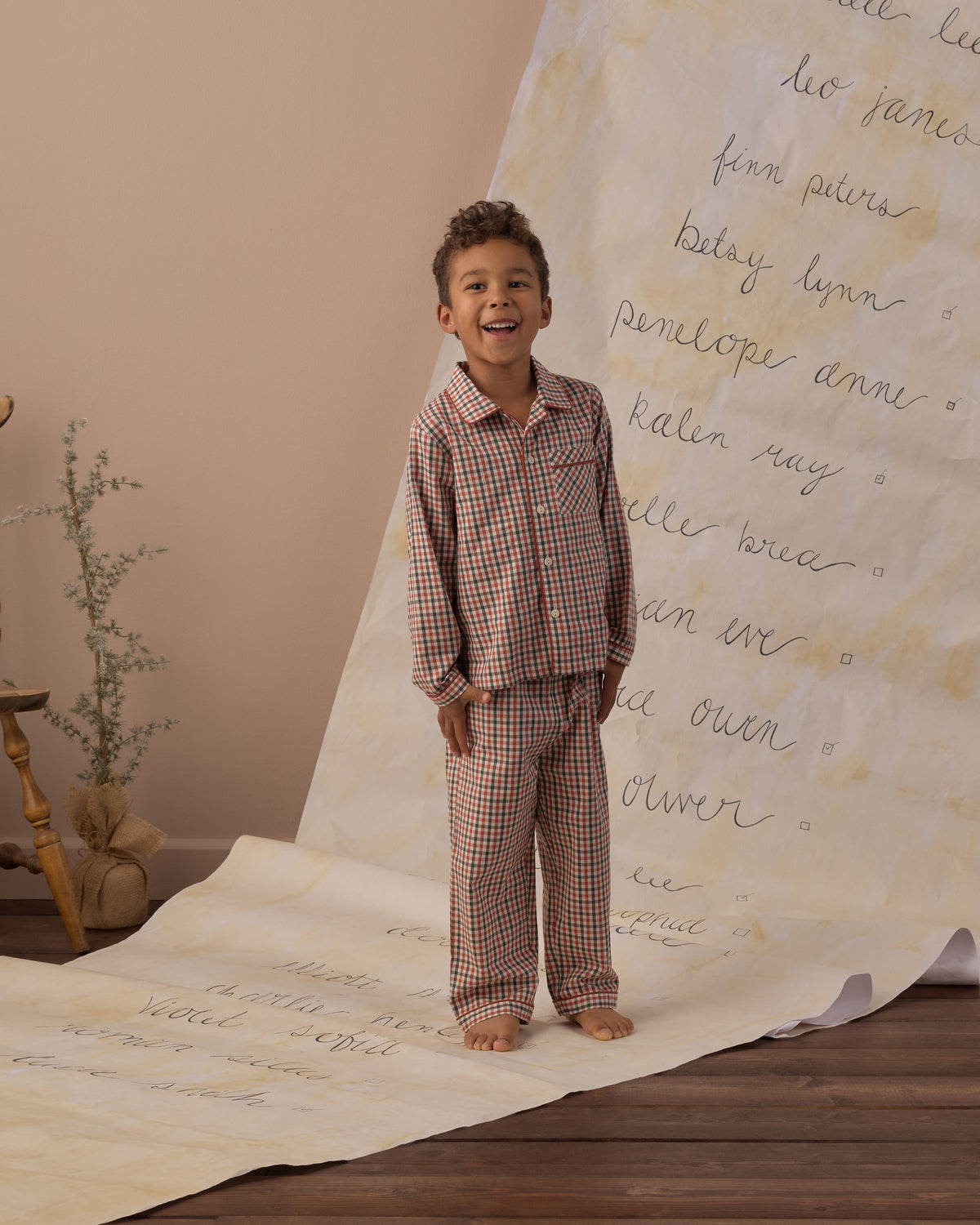 Holiday Gingham Long Sleeve Pajamas
