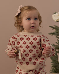 Poinsettia Jacquard Knit Set