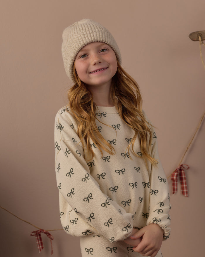 Evergreen Bows Spongey Knit Set