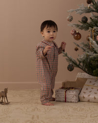 Holiday Gingham Baby Pajama Romper