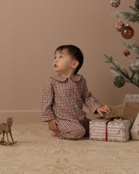 Holiday Gingham Baby Pajama Romper