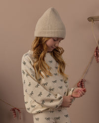 Evergreen Bows Spongey Knit Set