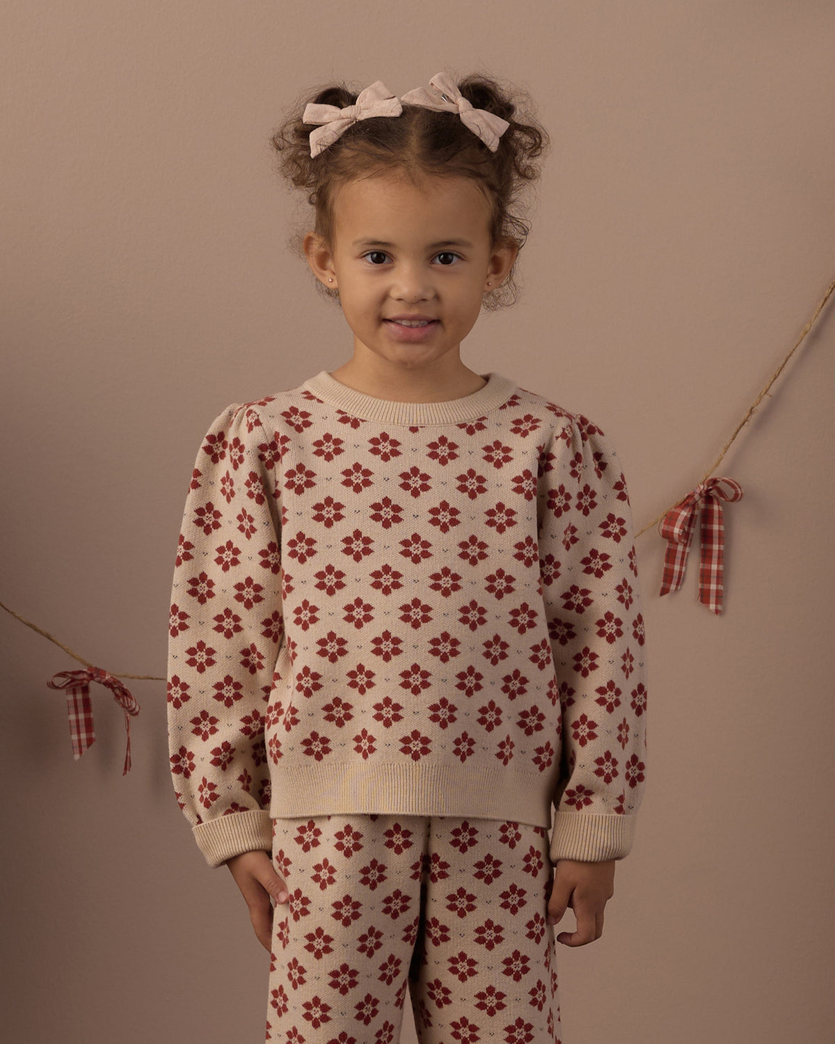 Poinsettia Jacquard Knit Set