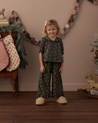 Evergreen Bouquet Ruffle Pajamas