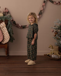 Evergreen Bouquet Ruffle Pajamas