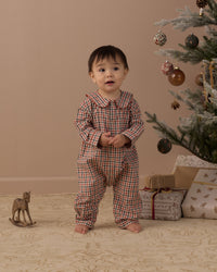 Holiday Gingham Baby Pajama Romper