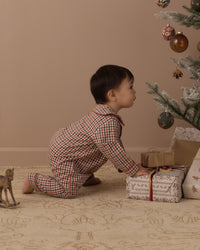 Holiday Gingham Baby Pajama Romper