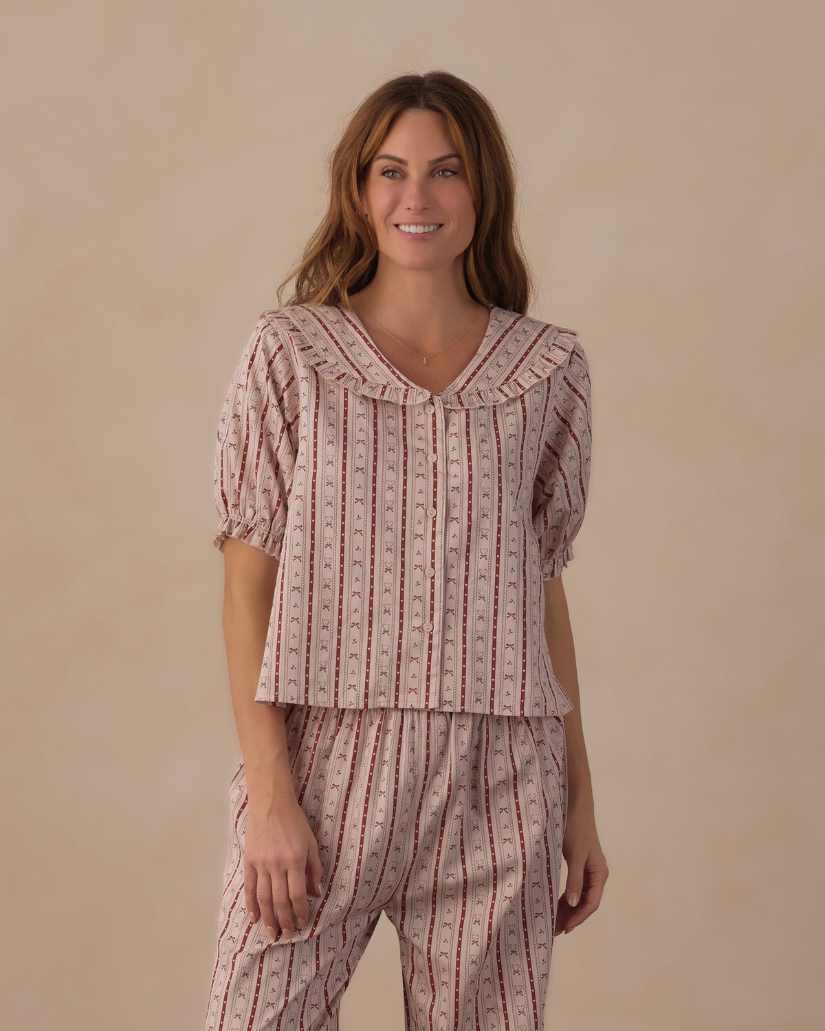 Candy Cane Women's Ruffle Pajamas