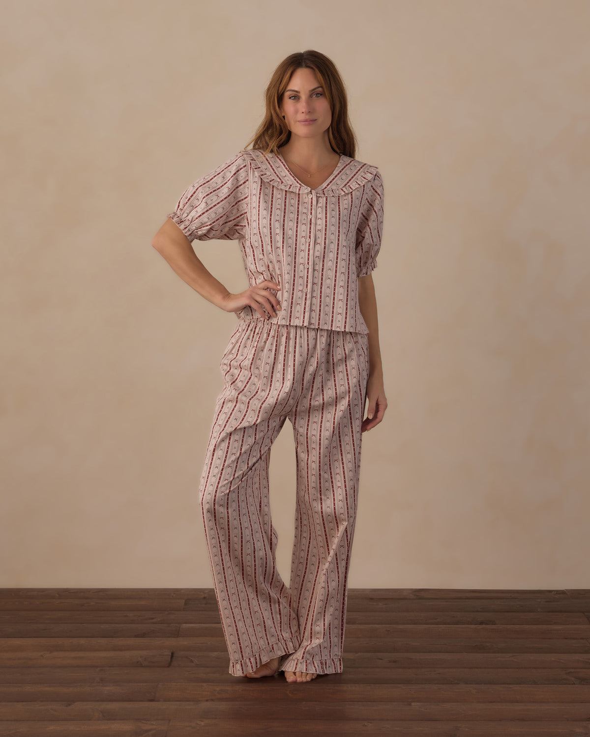 Candy Cane Women's Ruffle Pajamas